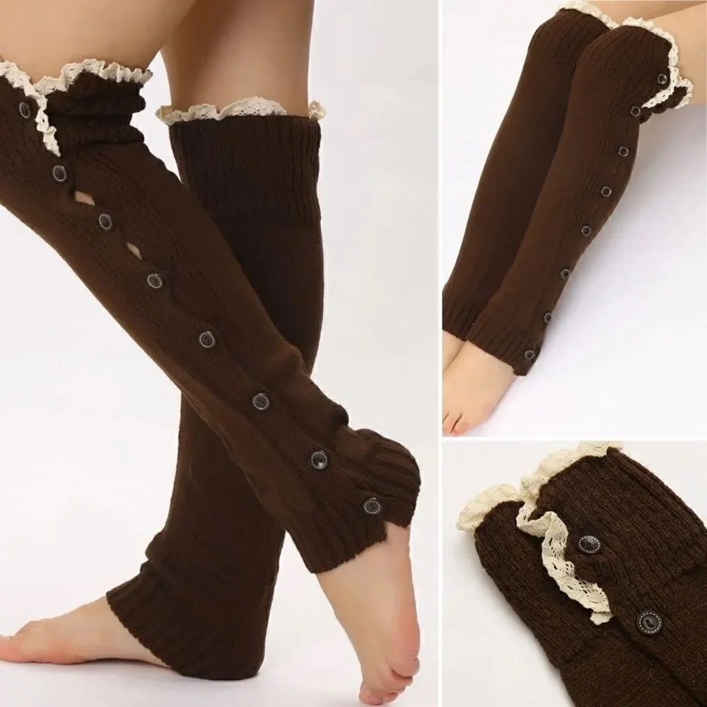 Frill top l Button-up l Brown l Long Leg Warmers l New